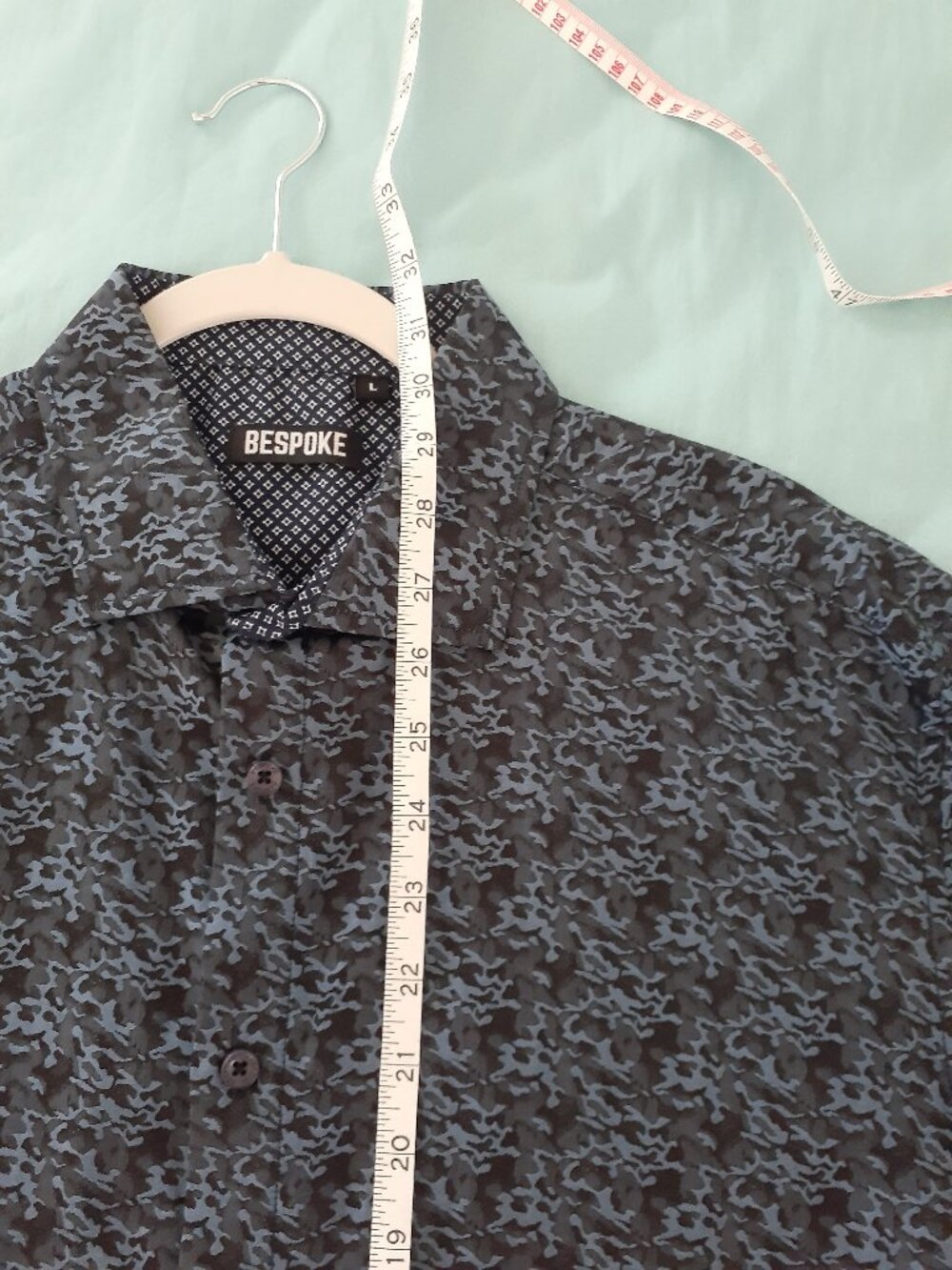 Bespoke Men's New Button-up long sleeve Blue/Gray shirt abstract print